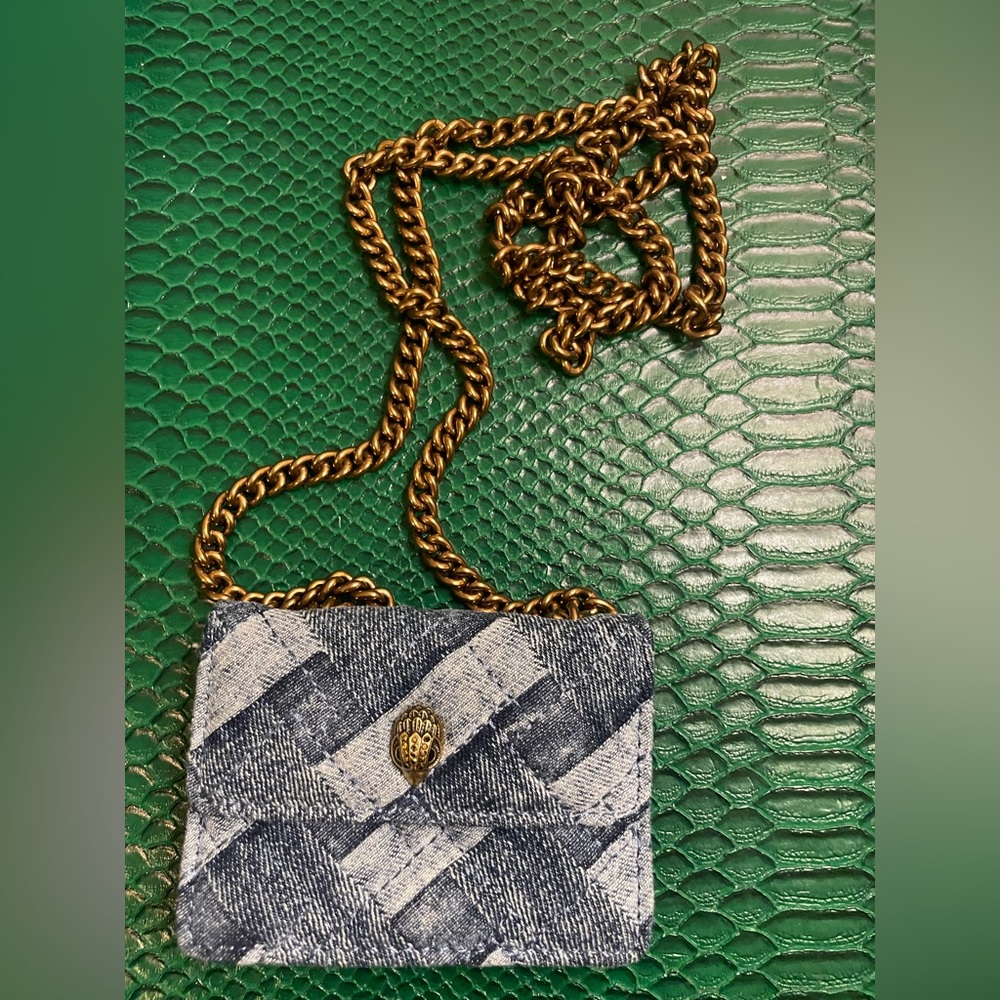 Kurt Geiger mini woven denim bag EUC
